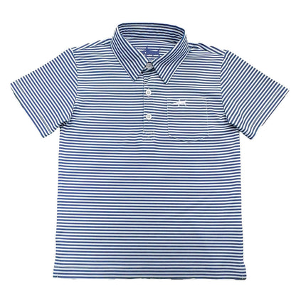 Inshore Boys Performance Polo Navy Stripe : Navy Stripe