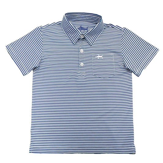 Inshore Boys Performance Polo Navy Stripe : Navy Stripe