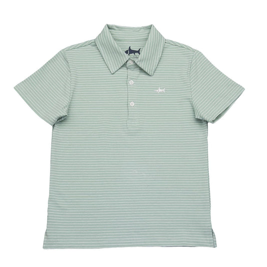 Banks Boys SS Polo Seafoam/White Stripe