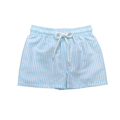 Saint Simons Swim Trunk: Light Blue Stripe