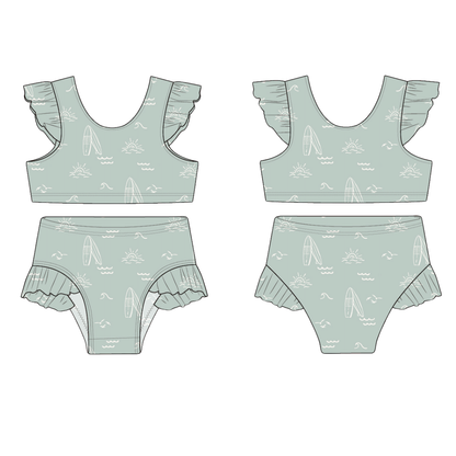 Sage Surfer Flutter Bikini