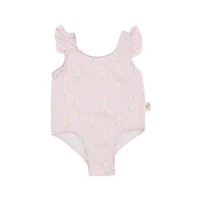Tropical Splash Ruffled Sleeve One-Piece Swim | Seaside Sweets