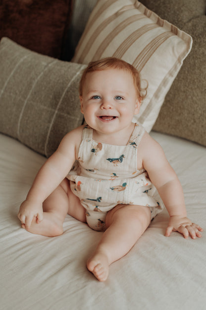 Ducks - Muslin Retro Sunsuit