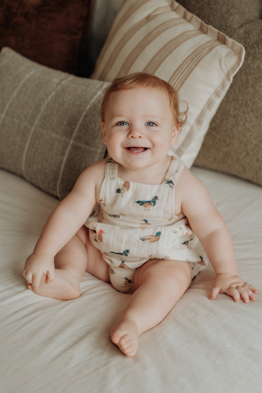Ducks - Muslin Retro Sunsuit