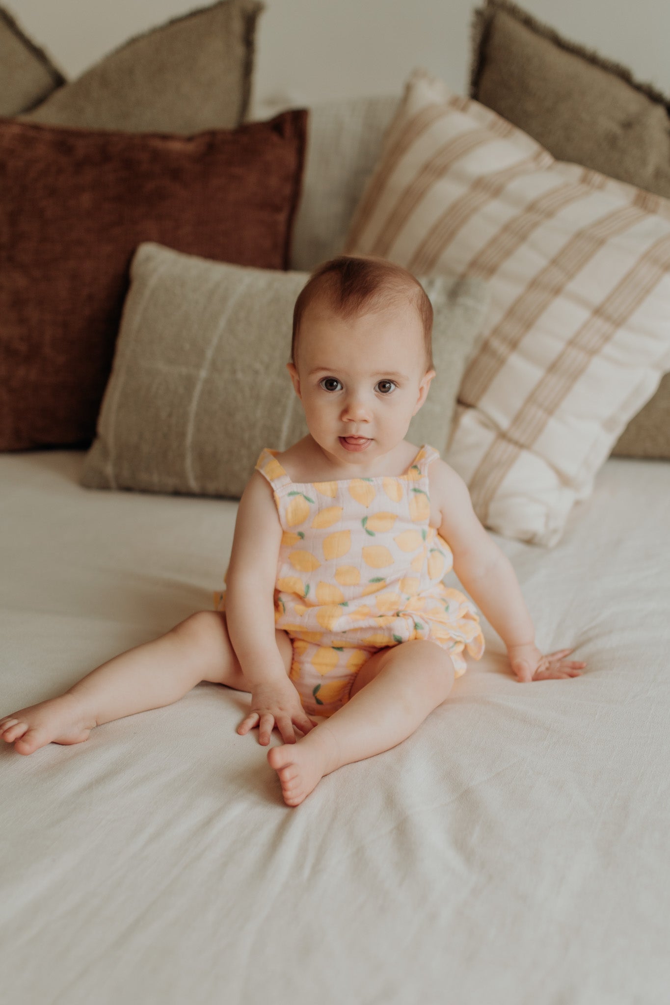 Lemon Sorbet Muslin Ruffle Sunsuit