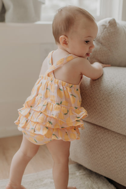 Lemon Sorbet Muslin Ruffle Sunsuit