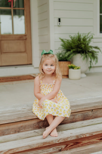 Lemon Sorbet Muslin Smocked Dress