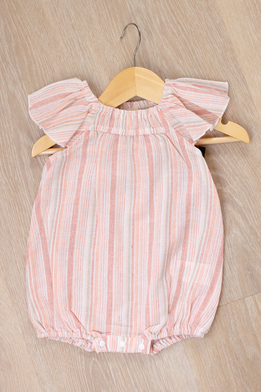 Sandy Pink Stripe Romper